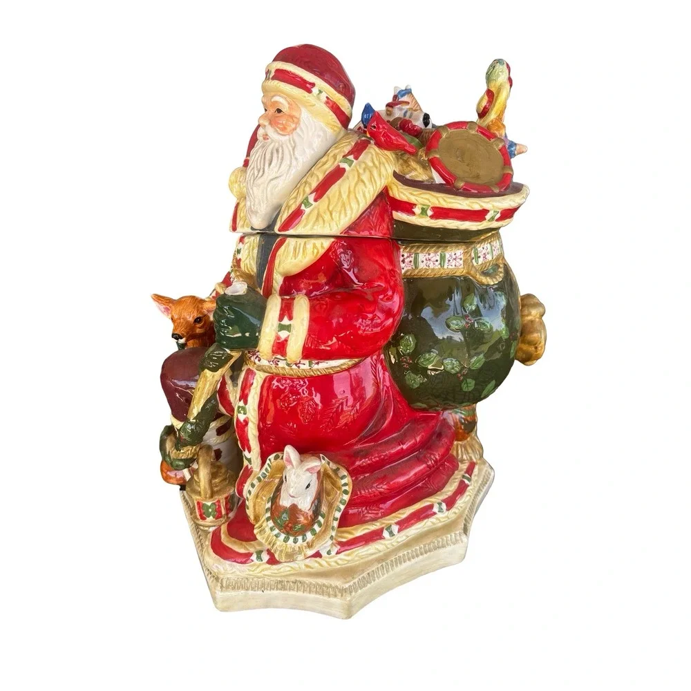 Studio Nova Old World Santa Ceramic Cookie Jar Christmas Decor Red Large 12